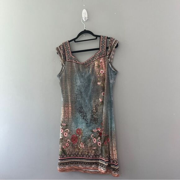 NEW Noracora Cold Shoulder V Neck Romantic Floral Print Size Large - Picture 2 of 6